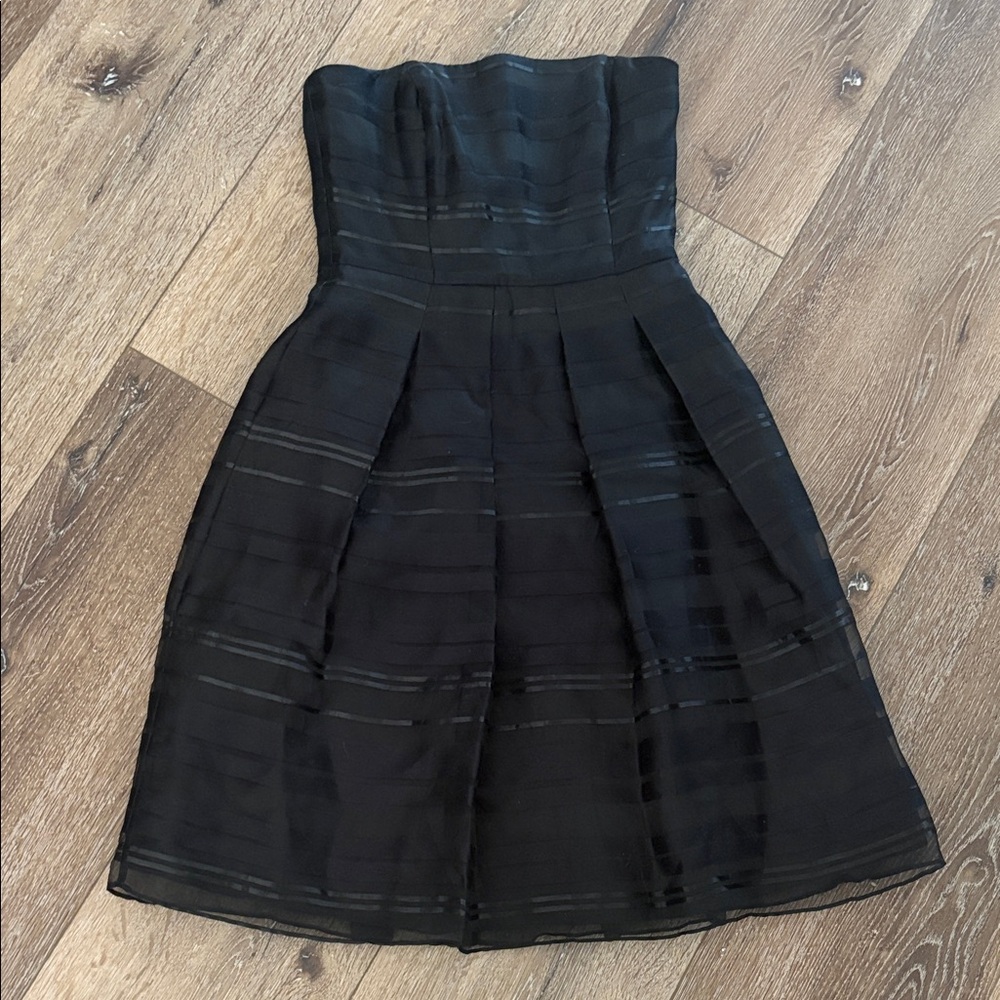 White House Black Market Strapless Organza Dress Cotton & Silk Blend